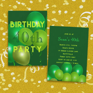 Invitation de fête d'anniversaire masculine avec b