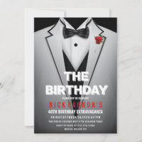 Invitation de fête d'anniversaire masculine de tou