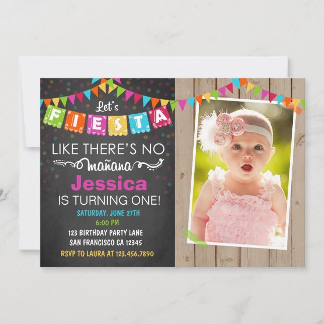 Invitation de fête d'anniversaire mexicaine (Devant)