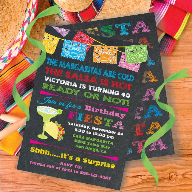 Invitation de fête d'anniversaire mexicaine (Créateur téléchargé)