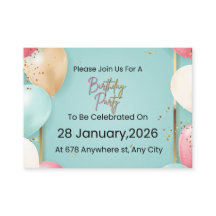 Invitation de fête d'anniversaire moderne || Perso