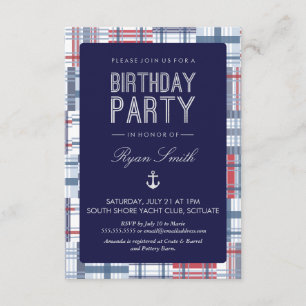 Invitation de fête d'anniversaire - Nautique, été