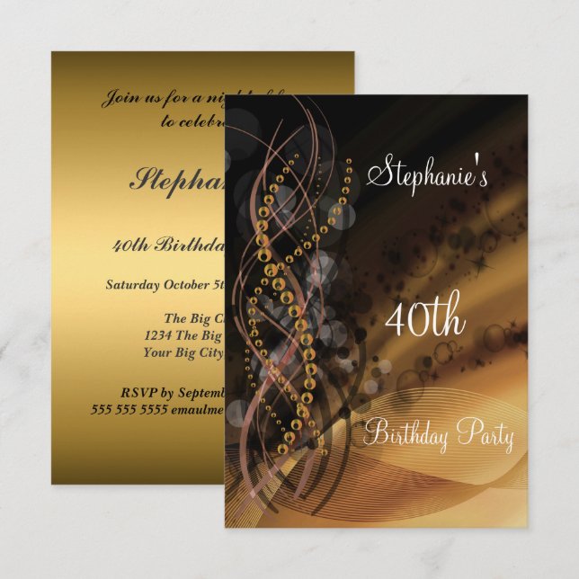 Invitation de fête d'anniversaire N'importe quel a (Devant / Derrière)