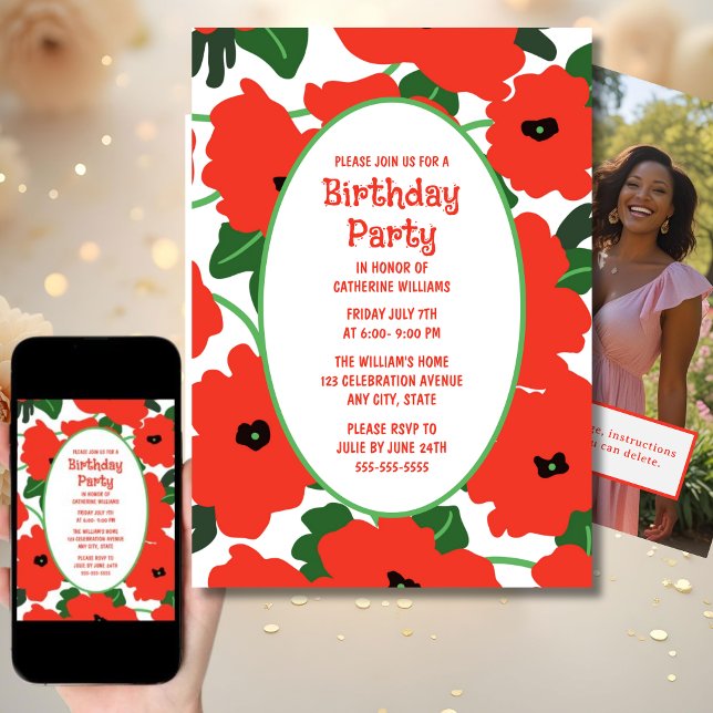 Invitation de fête d'anniversaire n'importe quel â (Créateur téléchargé)