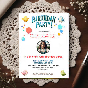 Invitation de fête d'anniversaire photo pour enfan