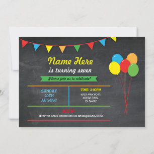 Invitation de fête d'anniversaire pour filles et g