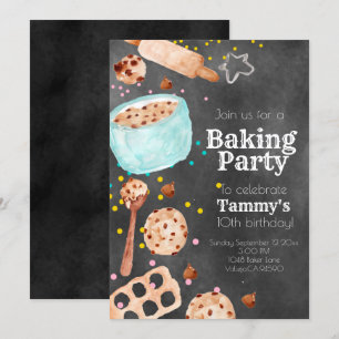invitation de fête d'anniversaire pour la cuisson 