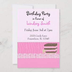 Invitation de fête d'anniversaire rose