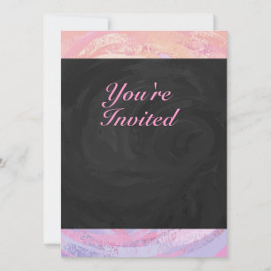 Invitation de fête d'anniversaire rose et noir