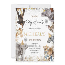 Invitation de fête d'anniversaire Safari EDITABLE