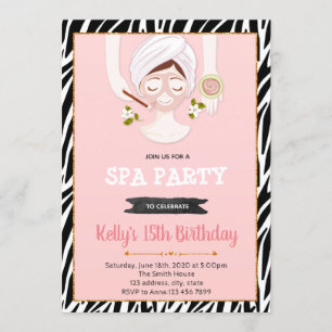Invitation de fête d'anniversaire spa