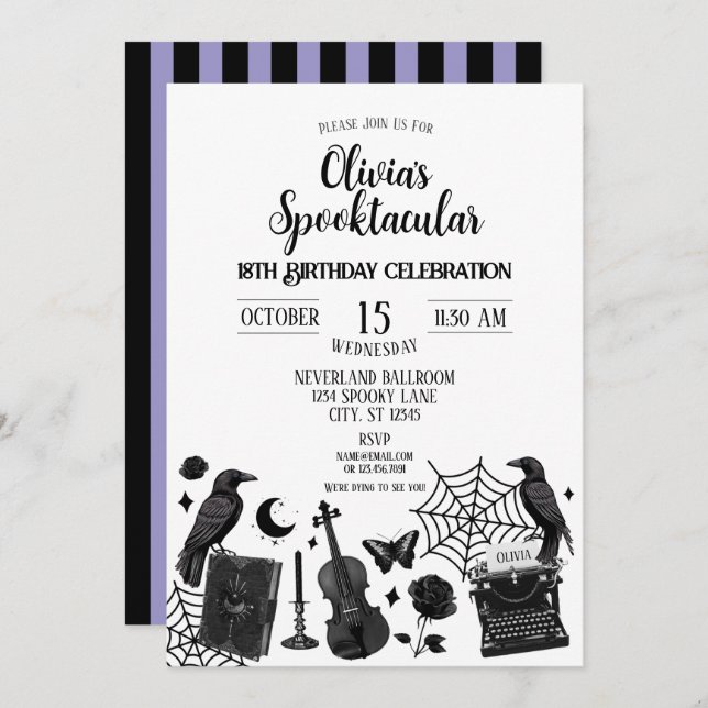 Invitation de fête d'anniversaire Spooktacular (Devant / Derrière)