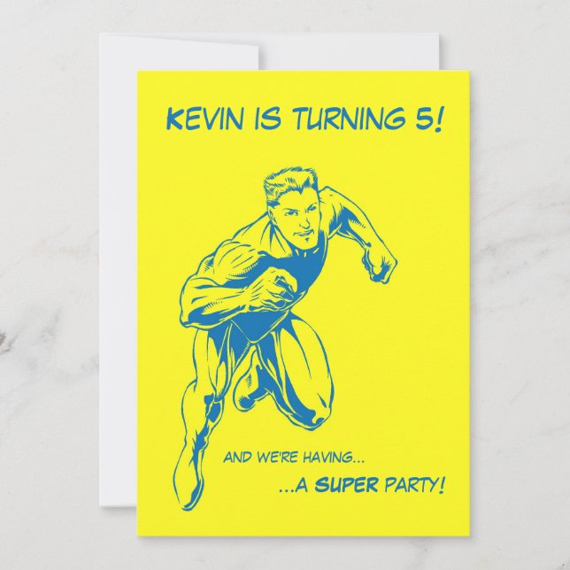 Invitation de fête d'anniversaire Superhero (Devant)
