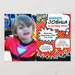 Invitation de fête d'anniversaire Superhero