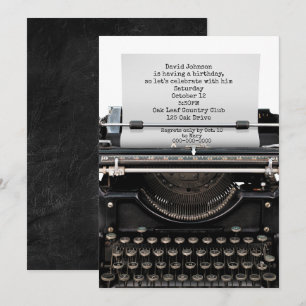 Invitation de fête d'anniversaire sur vieille mach