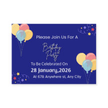 Invitation de fête d'anniversaire tendance | Te pe