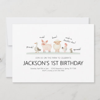 Invitation de fête d'anniversaire - Thème animal d