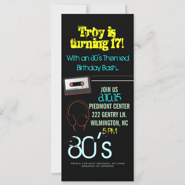 Invitation de fête d'anniversaire| Thème II des an (Devant)