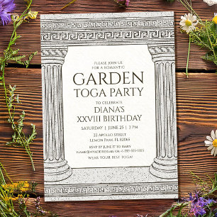 Invitation de fête d'anniversaire Toga de jardin a