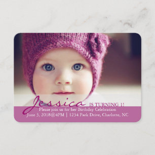 Invitation de fête d'anniversaire  Tourner 1 !