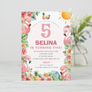 Invitation de fête d'anniversaire tropicale Flaman