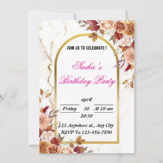 Invitation de fête d'anniversaire vintage