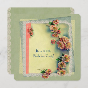 Invitation de fête d'anniversaire vintage