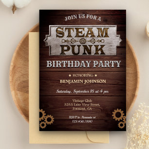 Invitation de fête d'anniversaire Vintage Rustique