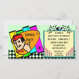 Invitation de fête d'anniversaire vintage surprise
