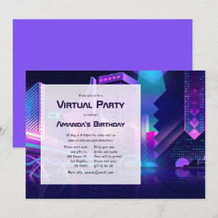 Invitation de fête d'anniversaire virtuelle