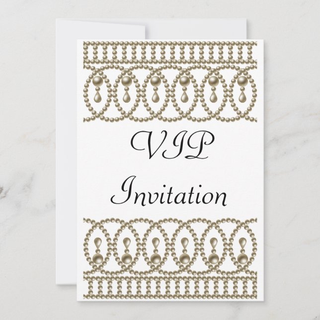 Invitation de fête d'anniversaire White Gold VIP (Devant)