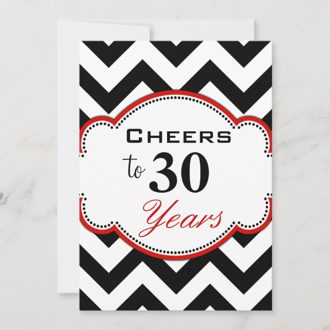 Invitation de fête de 30 ans (Devant)
