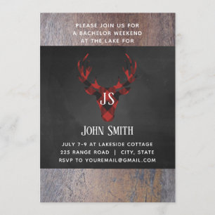 Invitation de fête de bachelor avec monogramme de