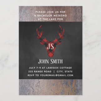 Invitation de fête de bachelor avec monogramme de
