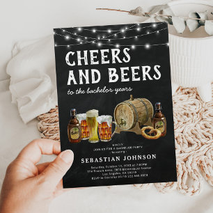 Invitation de fête de bachelor "Cheers & Beers"