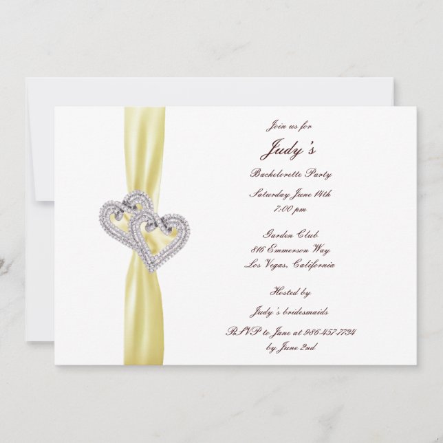 Invitation de fête de Bachelorette Cœurs de Citron (Devant)