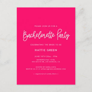 Invitation de fête de Bachelorette en calligraphie
