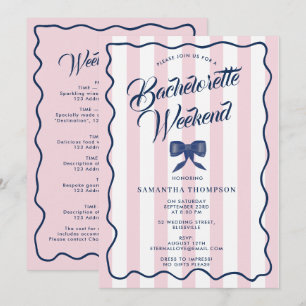Invitation de fête de Bachelorette Itinéraire Fin
