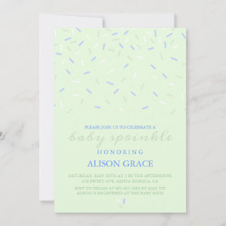 Invitation de fête de bébé moderne verte et bleue