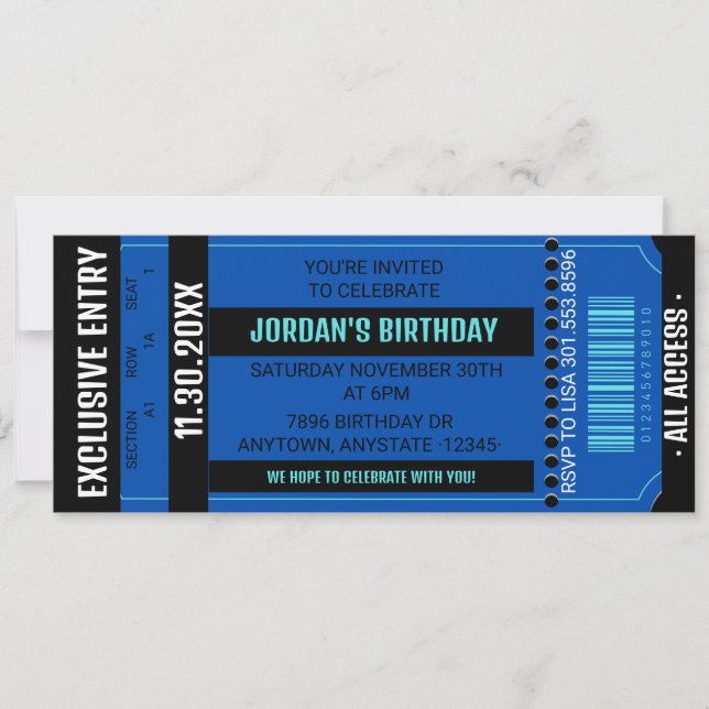 Invitation de fête de billet | Invitation à tout é (Devant)