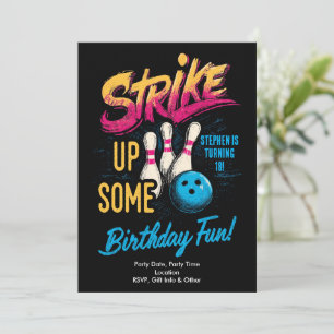 Invitation de fête de bowling pour adolescents Coo