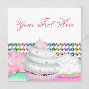 Invitation de fête de buffet de bonbons de gâteau 
