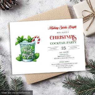 Invitation de fête de cocktails de Noël amusante