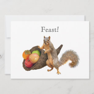 Invitation de fête de Cornucopia d'écureuil
