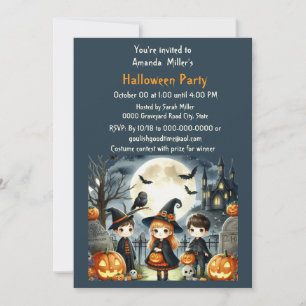 Invitation de fête de costume d'Halloween pour enf