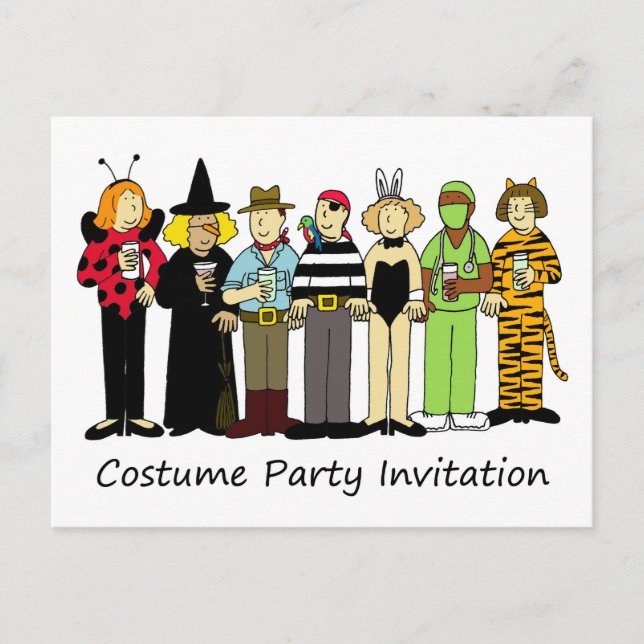 Invitation de fête de costume Enfants en robe fant (Devant)