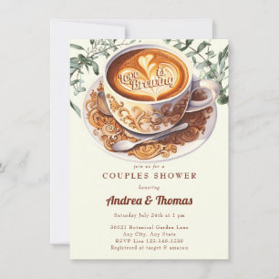 Invitation de fête de couple Watercolor Coffee   