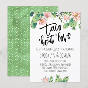 Invitation de fête de couples Cactus Taco 'bout Lo