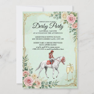 Invitation de fête de course de chevaux Vintage De