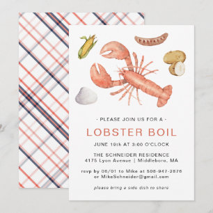 Invitation de fête de cuisson de homard   Cuisson 